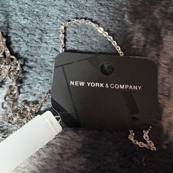 New York & Company Silver Rhinestone Pendant Necklace - Picture 6 of 7